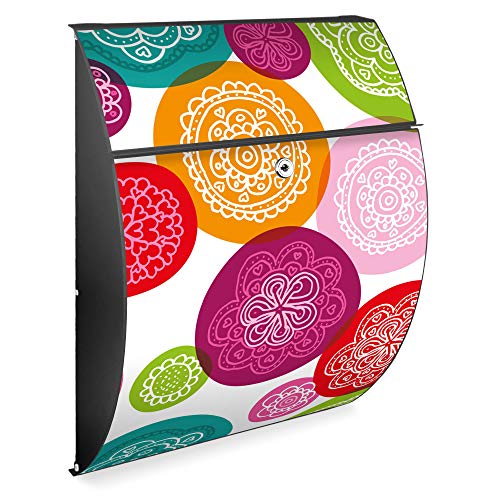 Banjado Riviera Briefkasten Naive Blüten Anthrazit A4 46x33,5cm