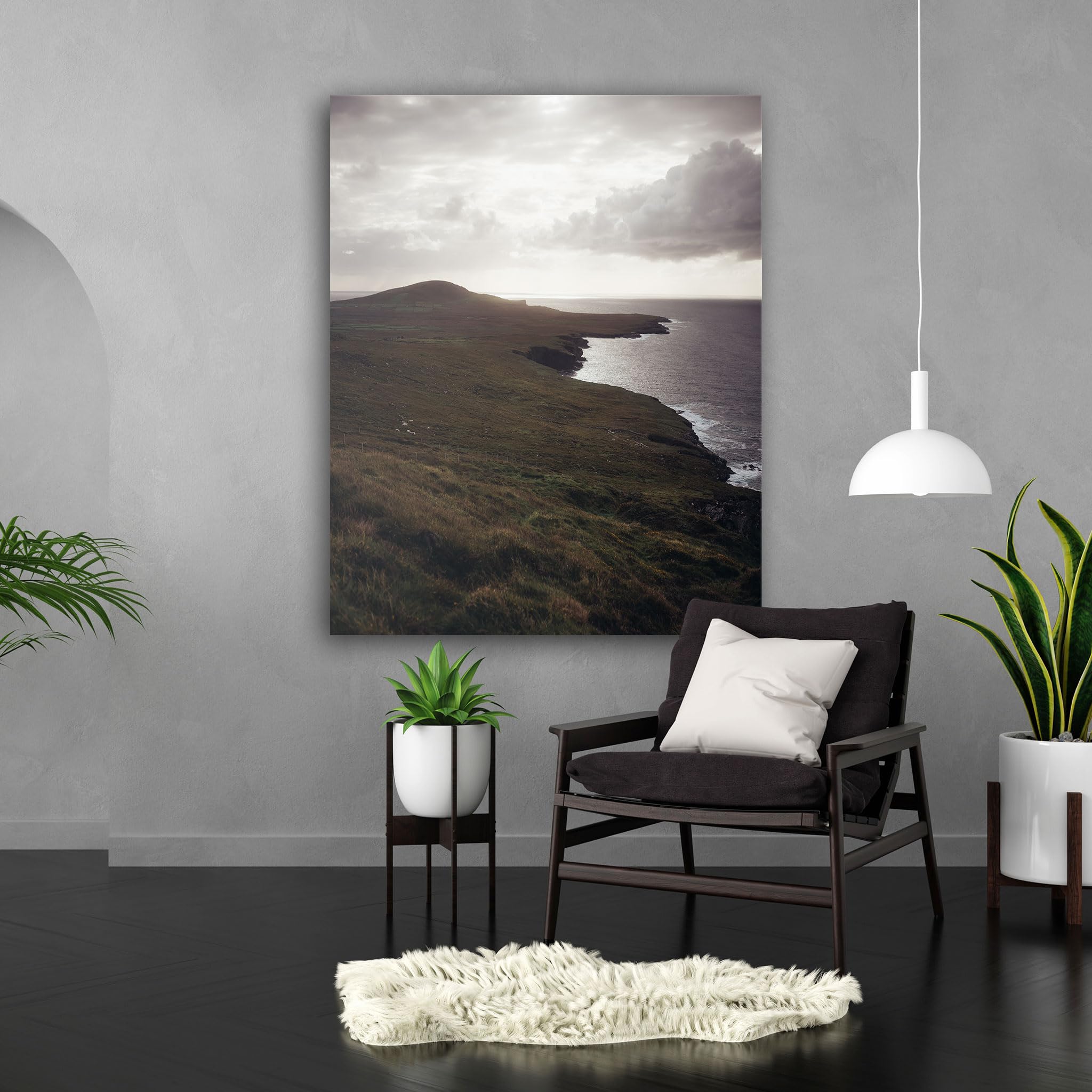 Hustling Sharks Wandbilder Küstenlinie im Gegenlicht Leinwand 30x40