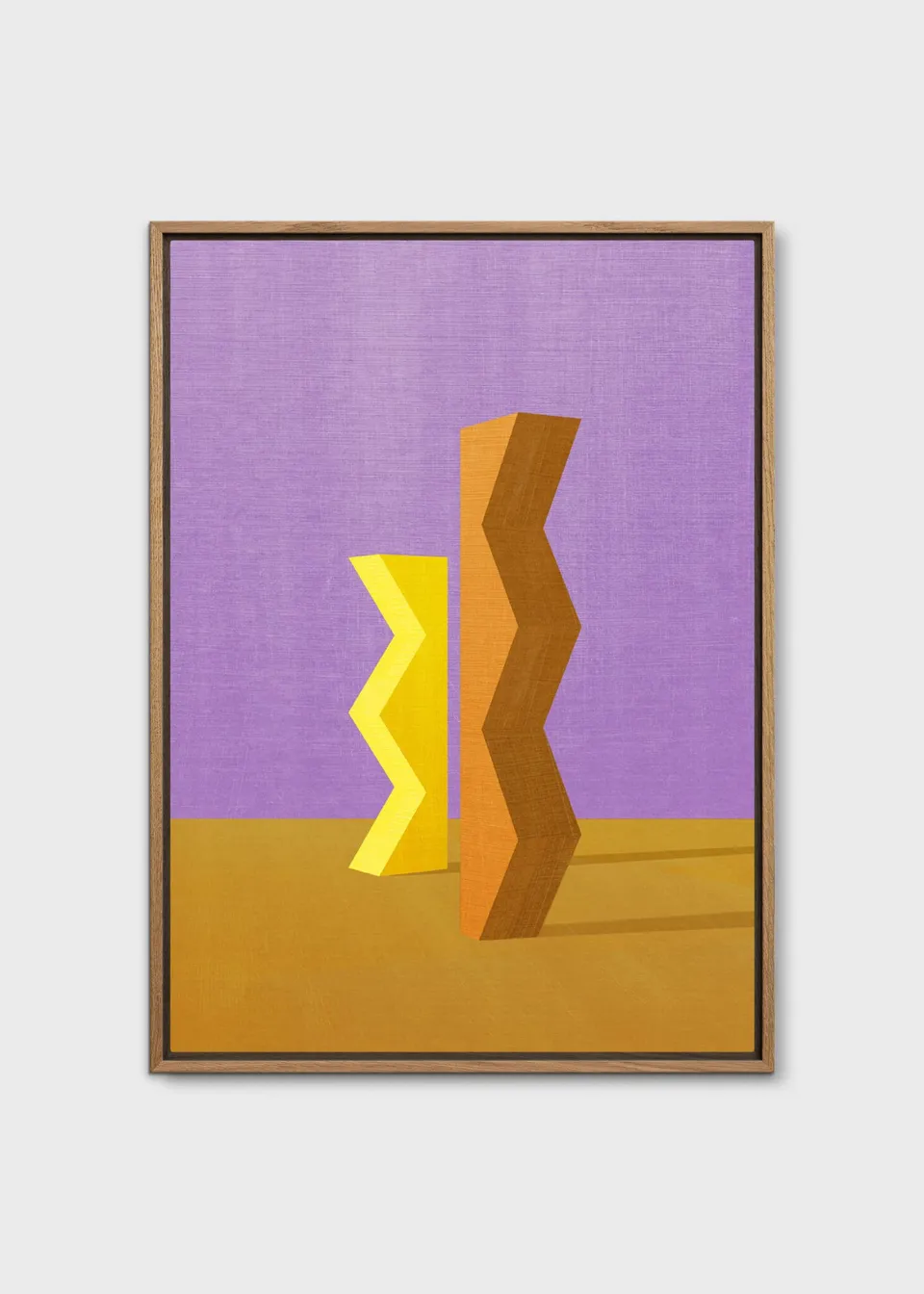 The Poster Club Zigzag Leinwandbild 30x40 cm geometrisch braun