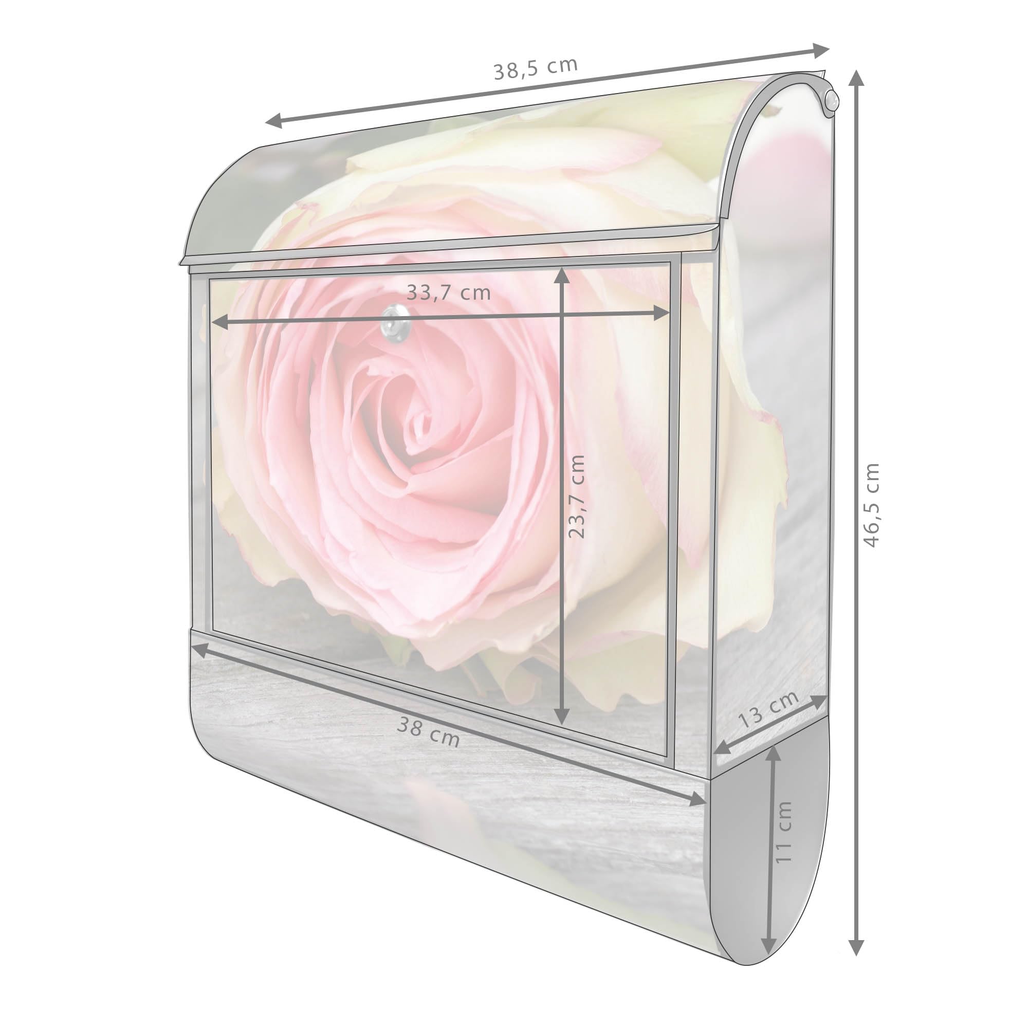 Banjado Briefkasten 38,5x46,5cm Stahl Rosa Rose Zeitungsfach
