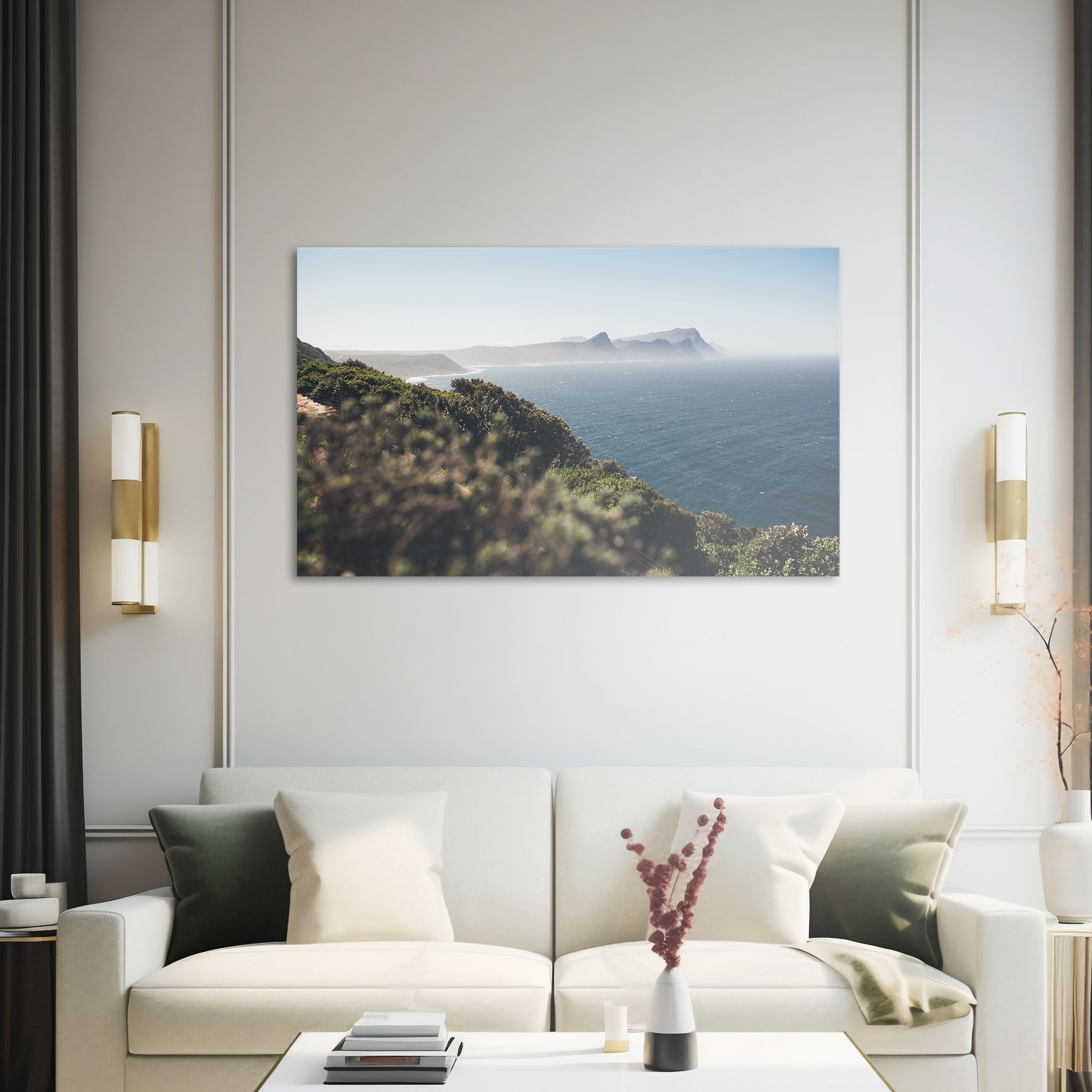 Hustling Sharks Wandbilder Weite Küste im Dunst Leinwand 30x40 cm