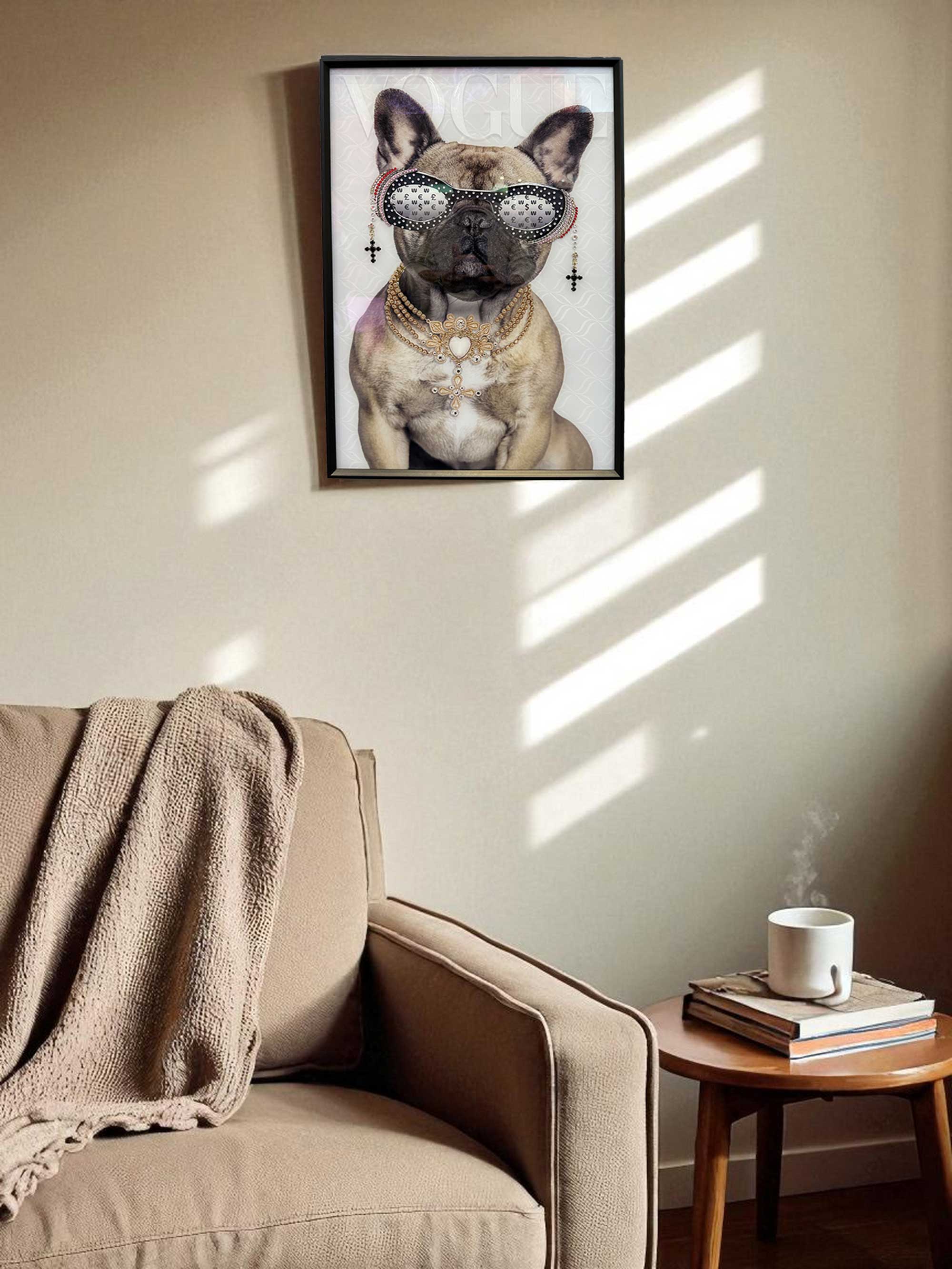 LS-LebenStil Doggy Wandbild Bulldogge 40x60cm Vogue Natur
