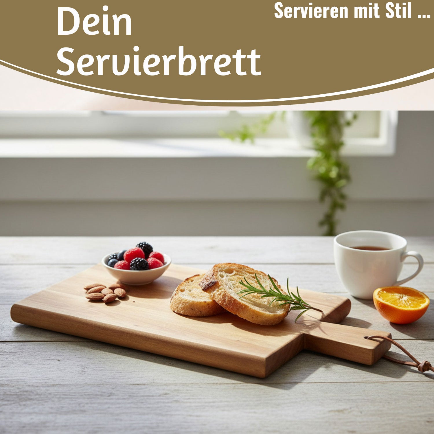 LS-LebenStil Griffbrett Akazie 29cm eckig Servierbrett