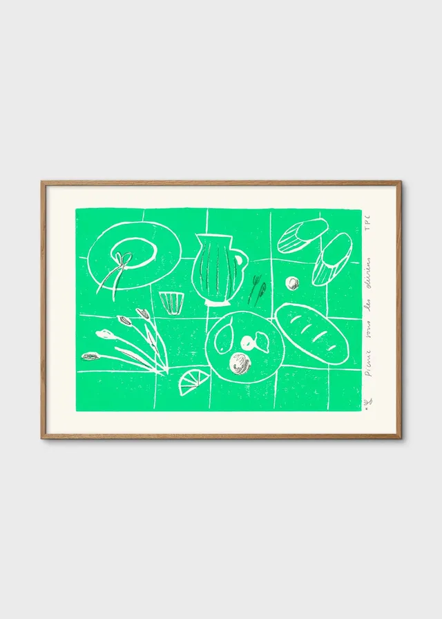 The Poster Club Art Prints Picnic Kunstdruck A4 grün