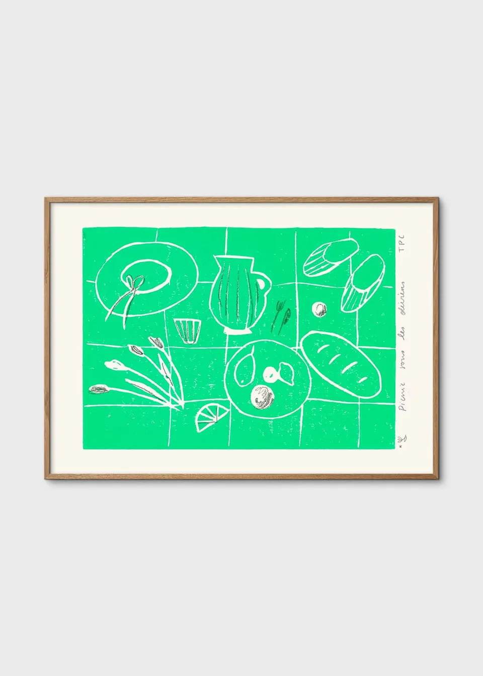 The Poster Club Art Prints Picnic Kunstdruck A4 grün
