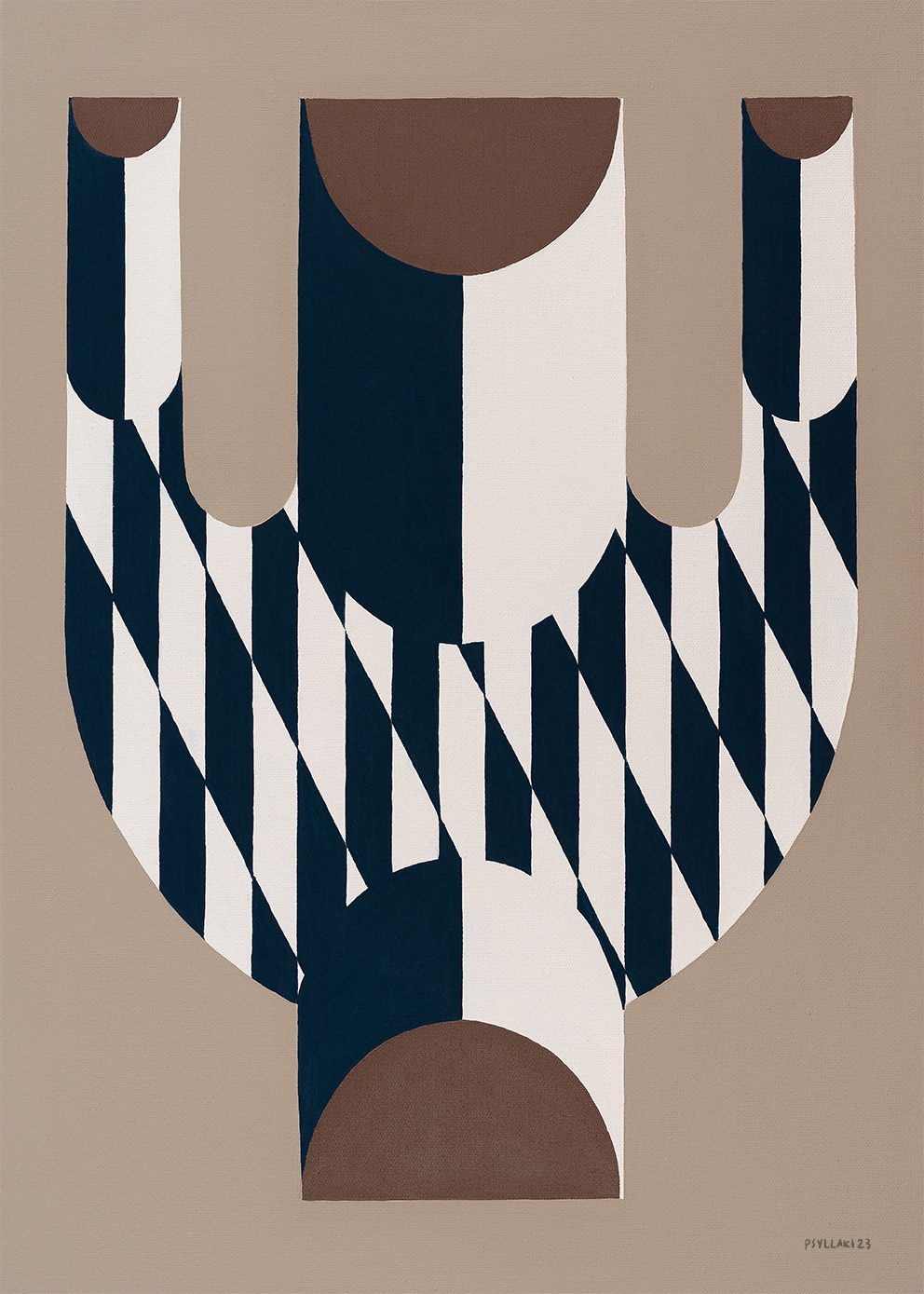 The Poster Club Vase with Diagonal Poster 30x40 Beige