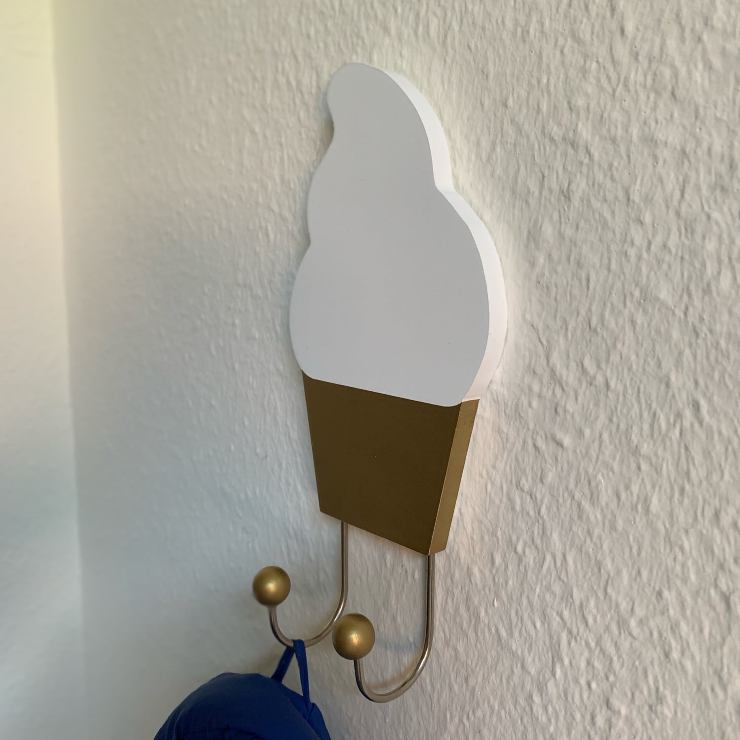 JaBaDaBaDo R16040 Kleiderhaken Eis Weiß-Gold 22cm
