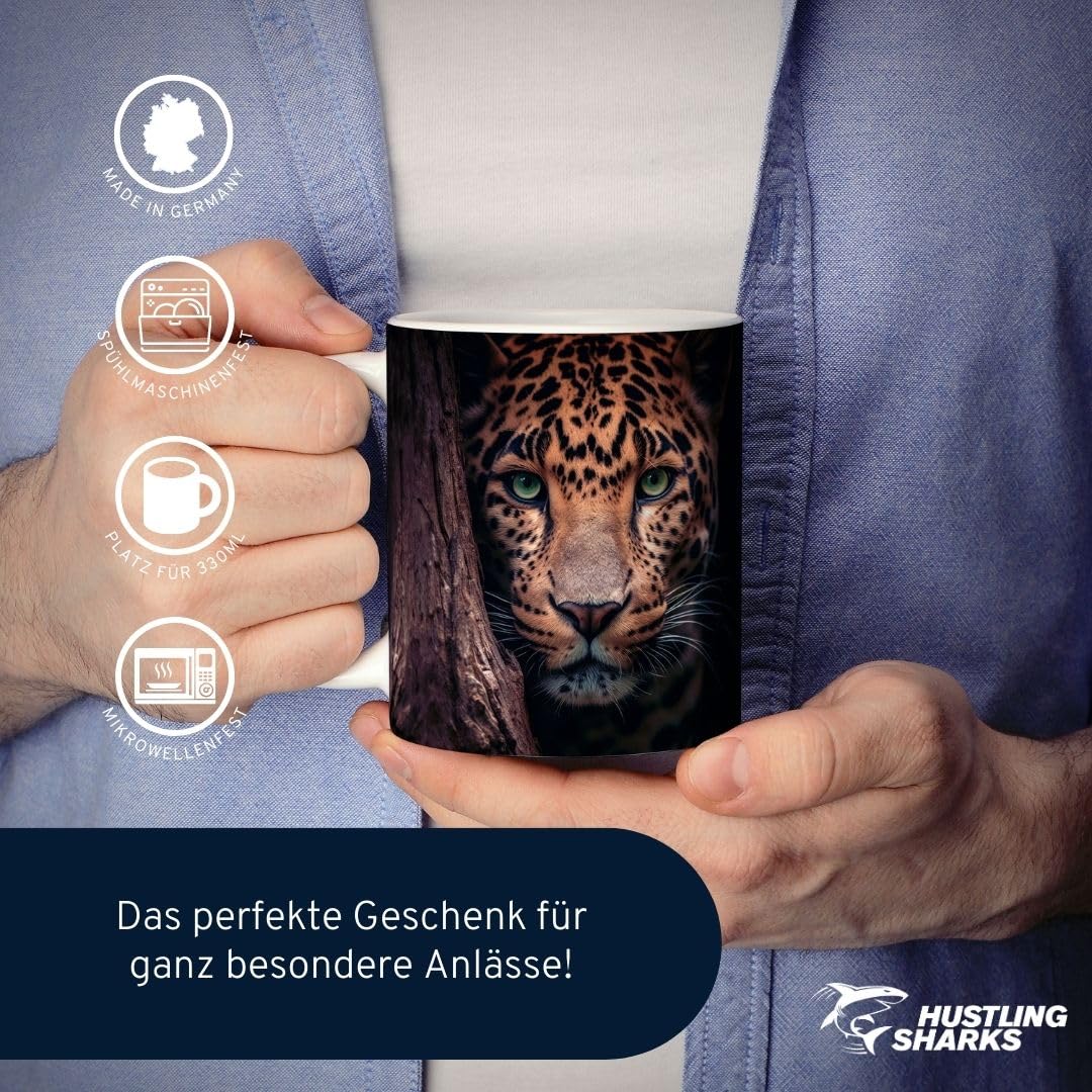 Hustling Sharks Wandbilder Tasse Tiger thoughtful 330 ml weiß