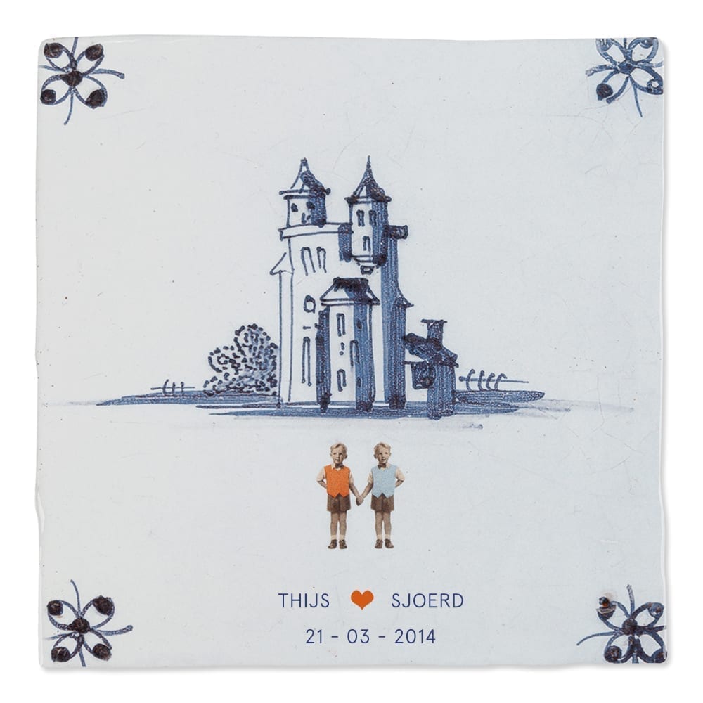 Storytiles Delft Blue En ze leefden Wandfliese S 10x10 cm Hochzeit