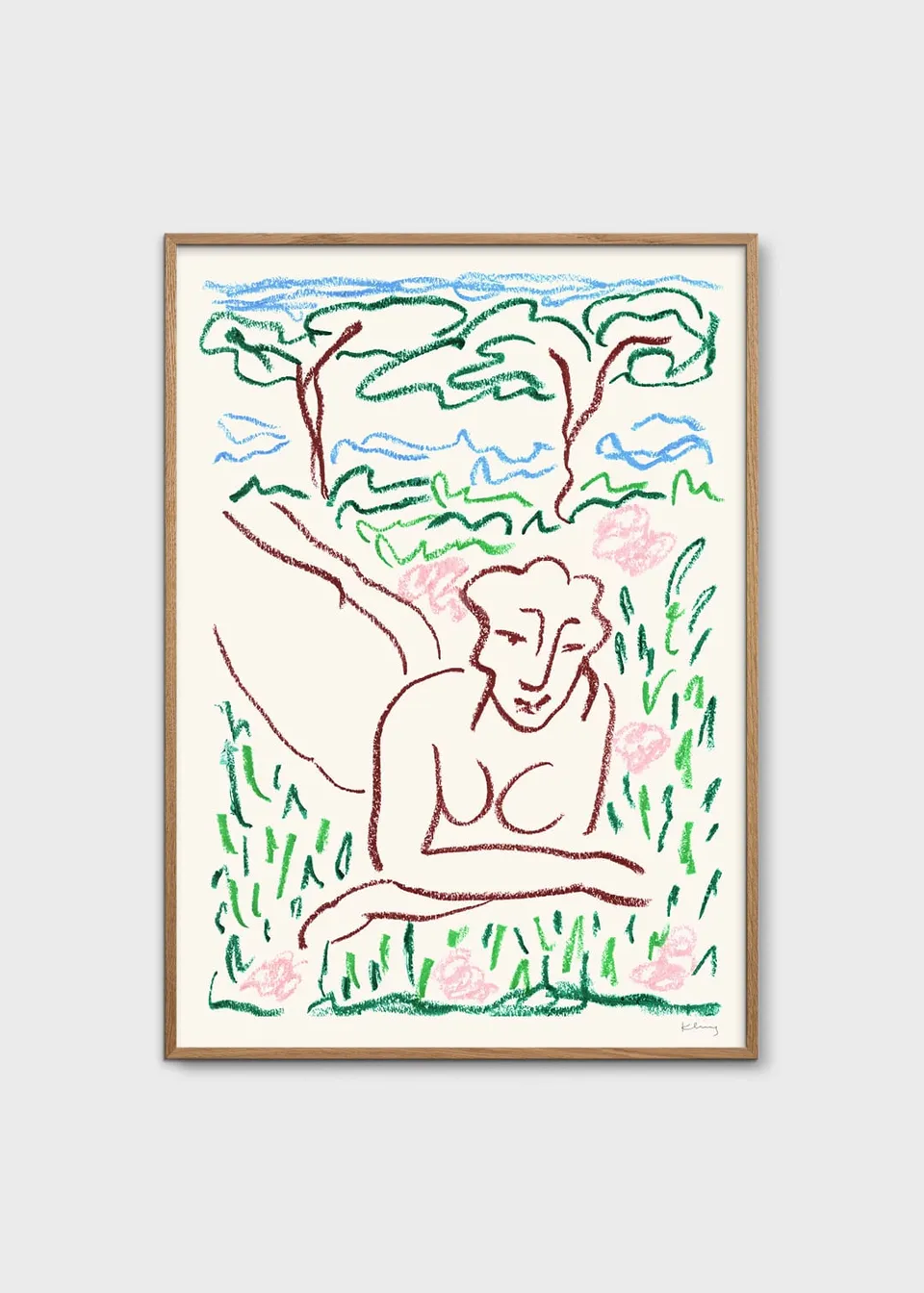 The Poster Club Art Prints Woman in Grass Poster 30x40 cm Frau