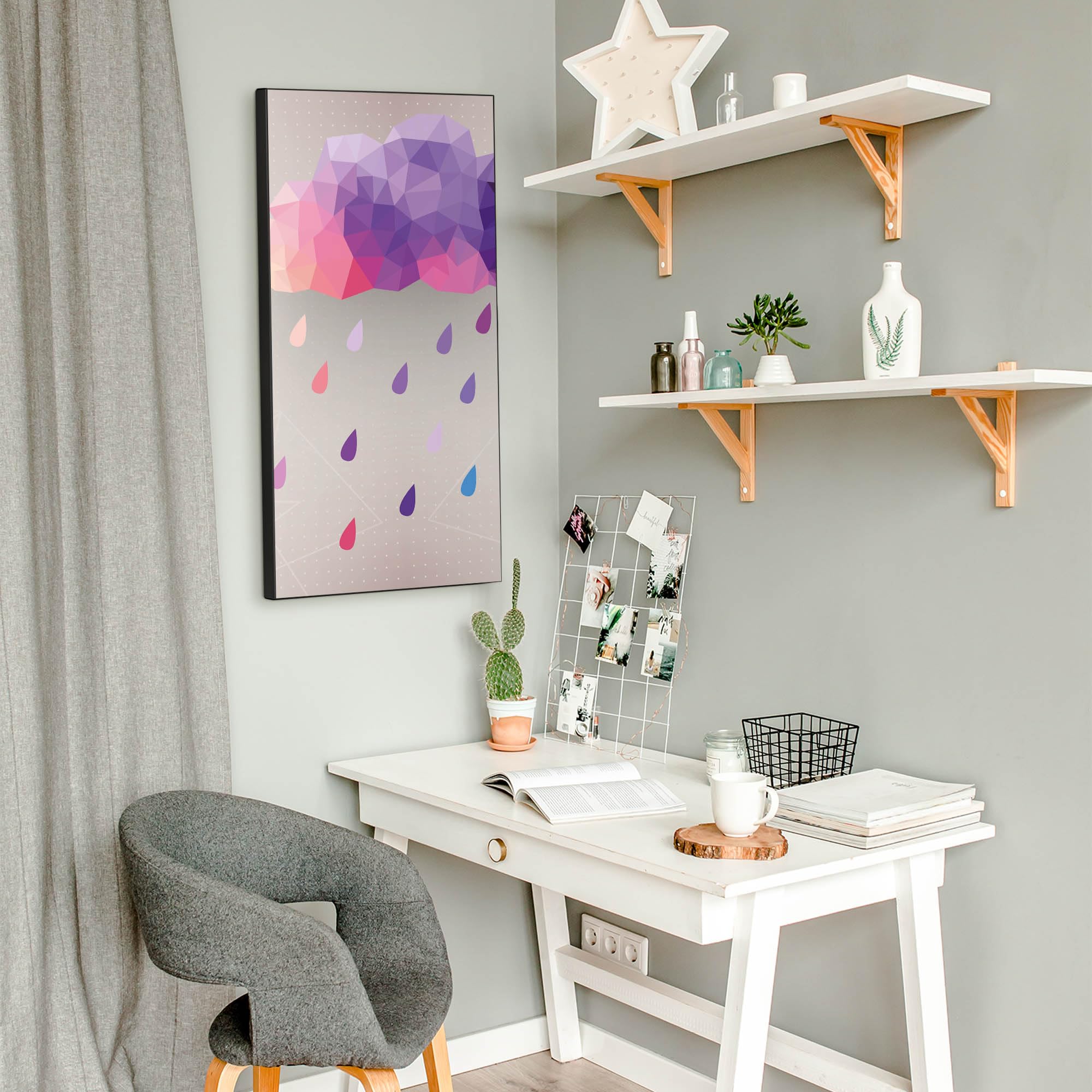Banjado Magnettafel Regenwolke 37x78 cm Magnetwand weiß