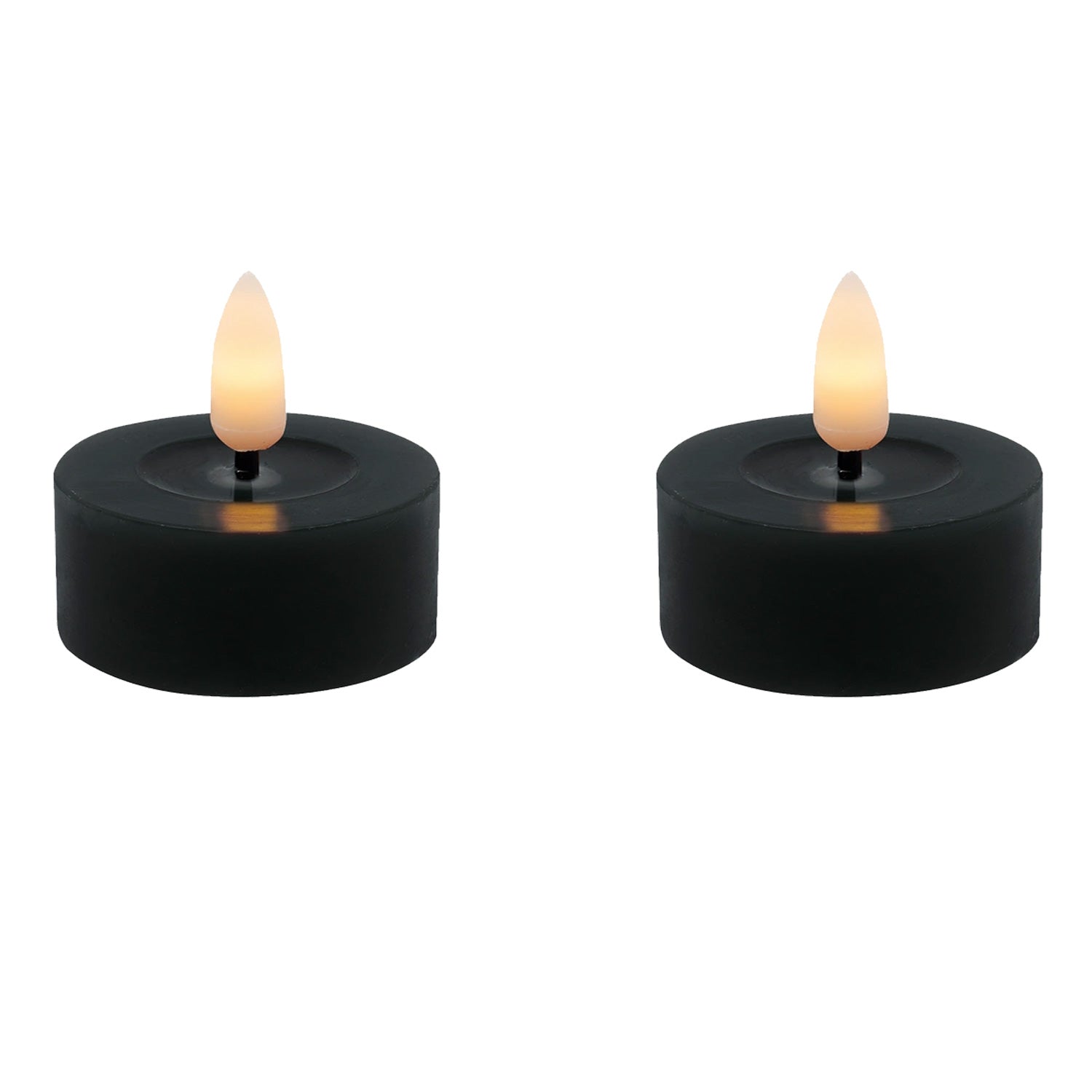 LS-LebenStil Ribe LED Teelichter Schwarz 4,5cm 2er Set