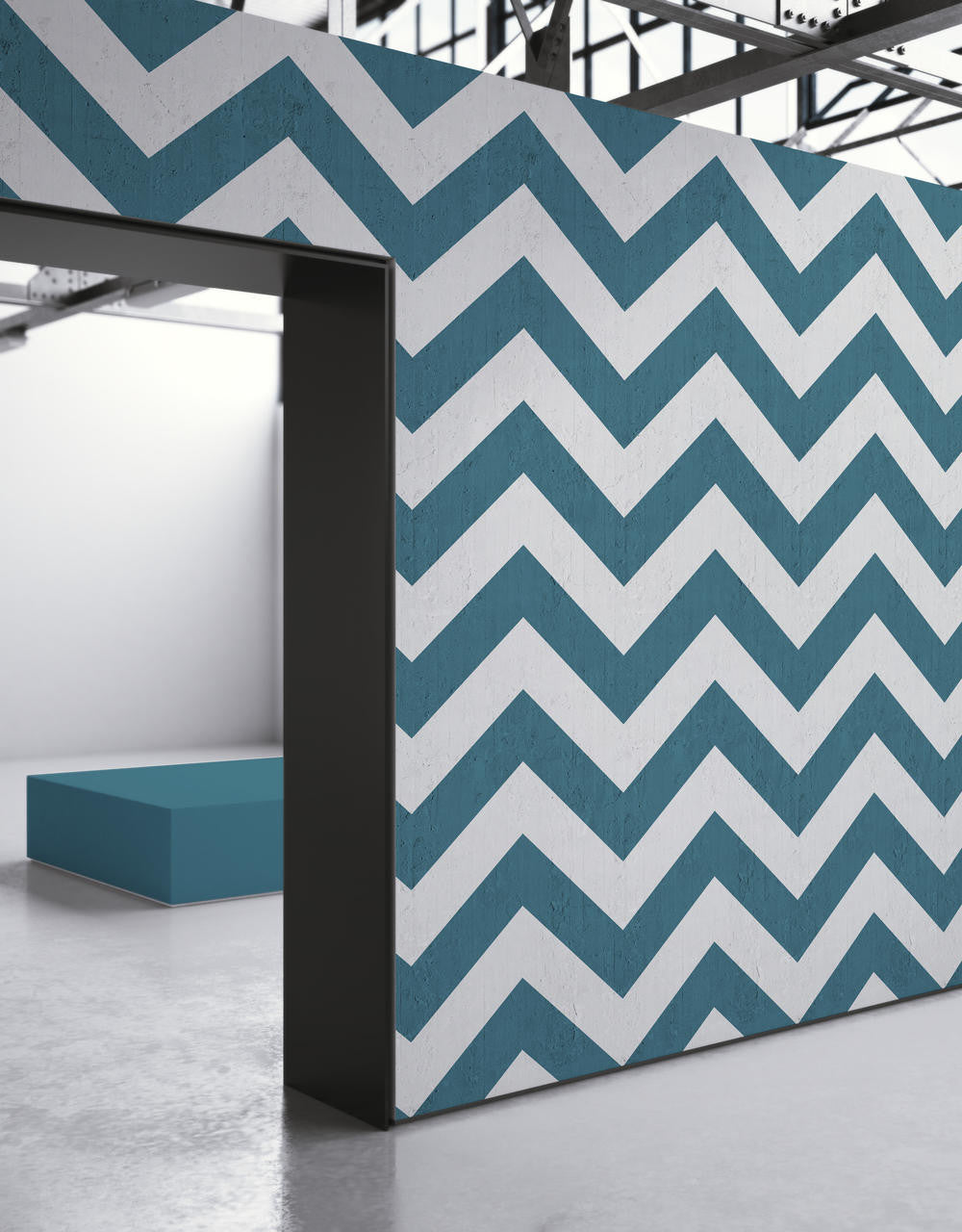 Mineheart Wallpaper Petroleum Geometric Stripes Tapete Petrol