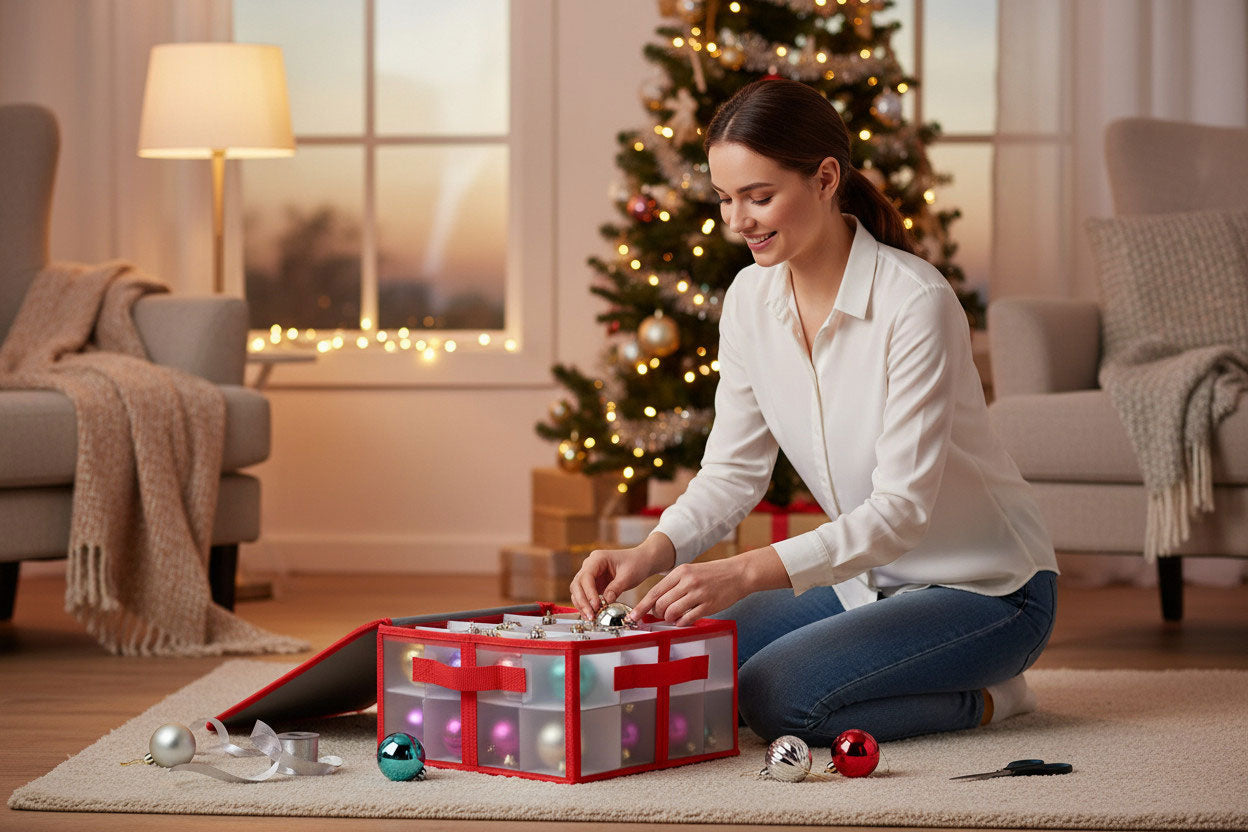 LS-LebenStil Aufbewahrungsbox 32 Weihnachtskugeln 30cm