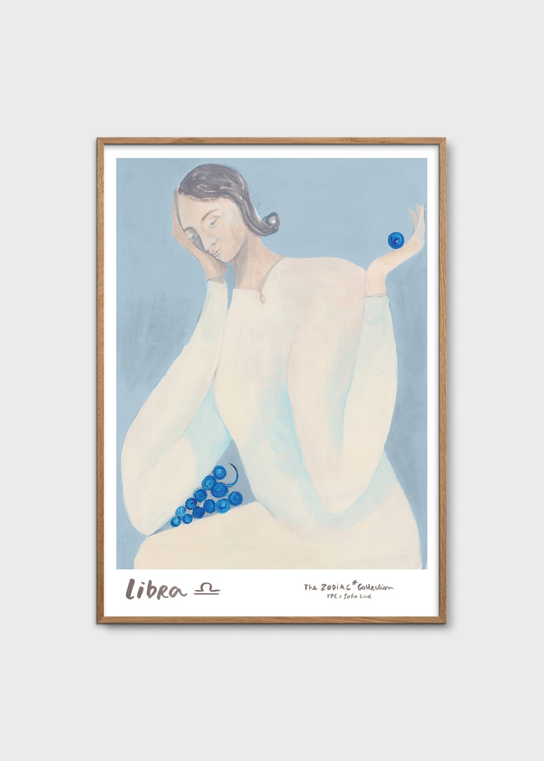 The Poster Club Libra Kunstdruck A4 blau Waage