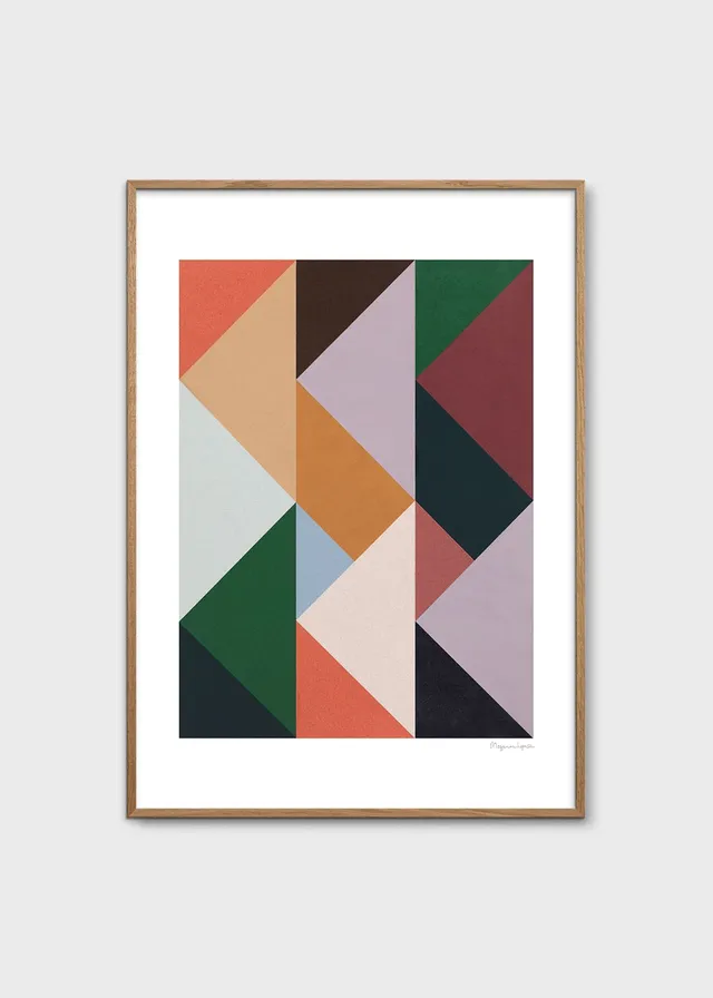 The Poster Club Rhythm of Triangles Poster 30x40 braun