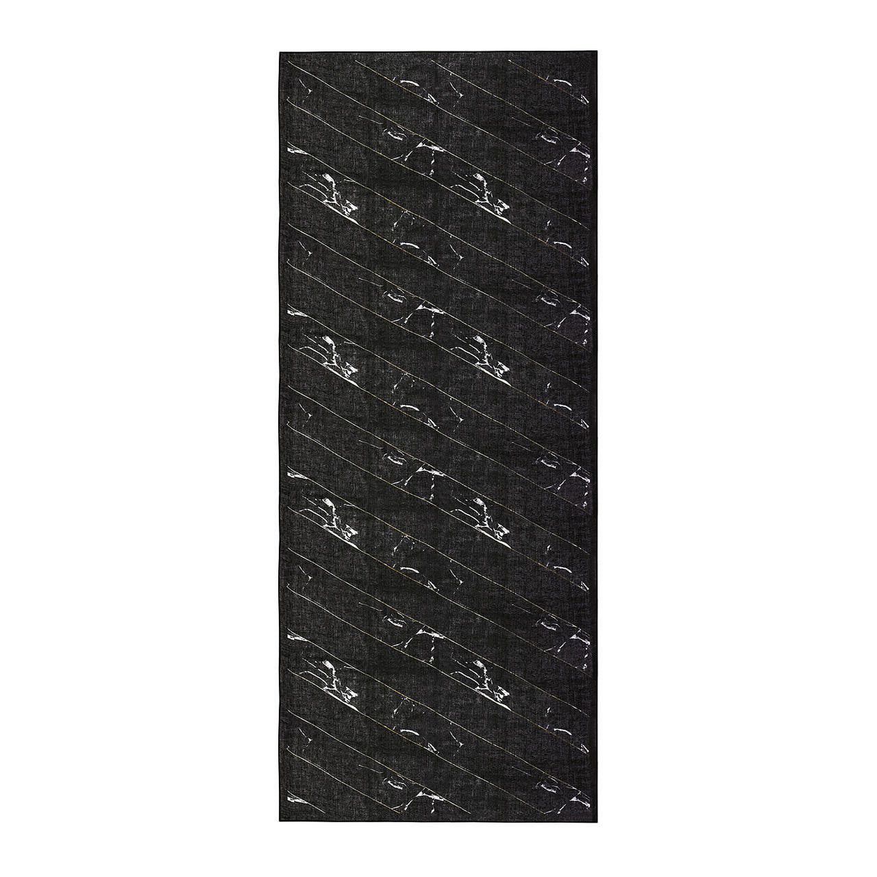 Mineheart Fashion Diagonal Marble Schal Schwarz 70x170 Seide