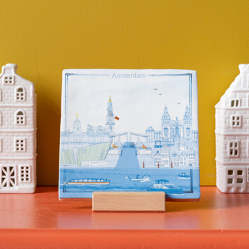 Storytiles Delft Blue Amsterdam Wandfliese S 10x10 cm personalisierbar