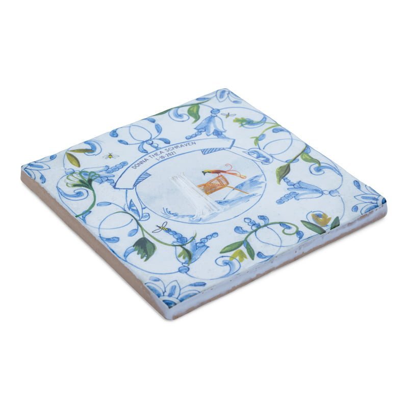 Storytiles Delft blue Een wondertje Wandfliese S 10x10 cm Baby