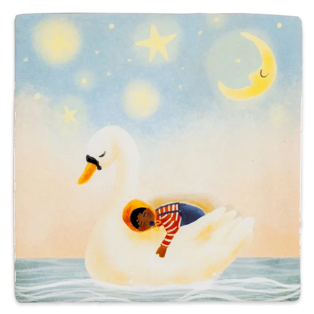 Storytiles Delft blue Loaded with love 1 Wandfliese S Schwan