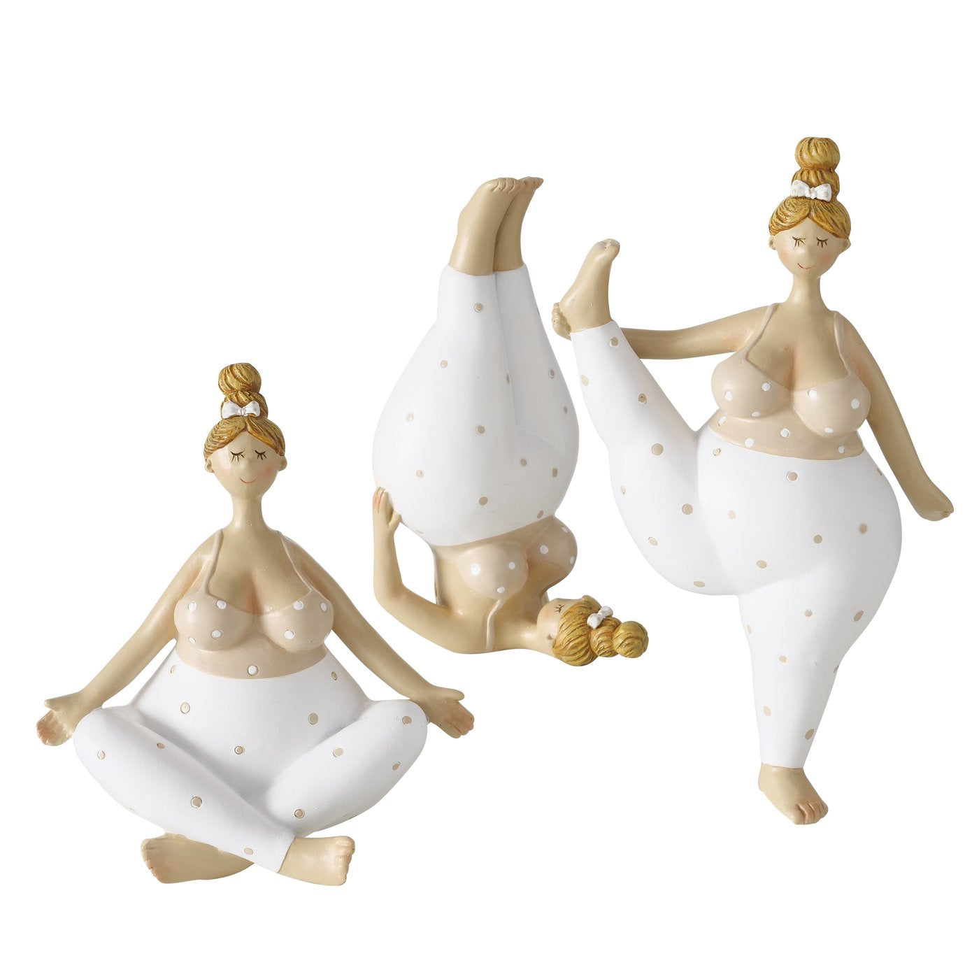 LS-LebenStil Molly Yoga-Figuren 3er Set 21cm beige
