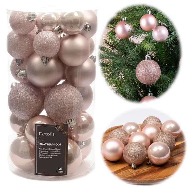 LS-LebenStil Möbel & Wohnen Weihnachtskugeln Rosa 30 Stück