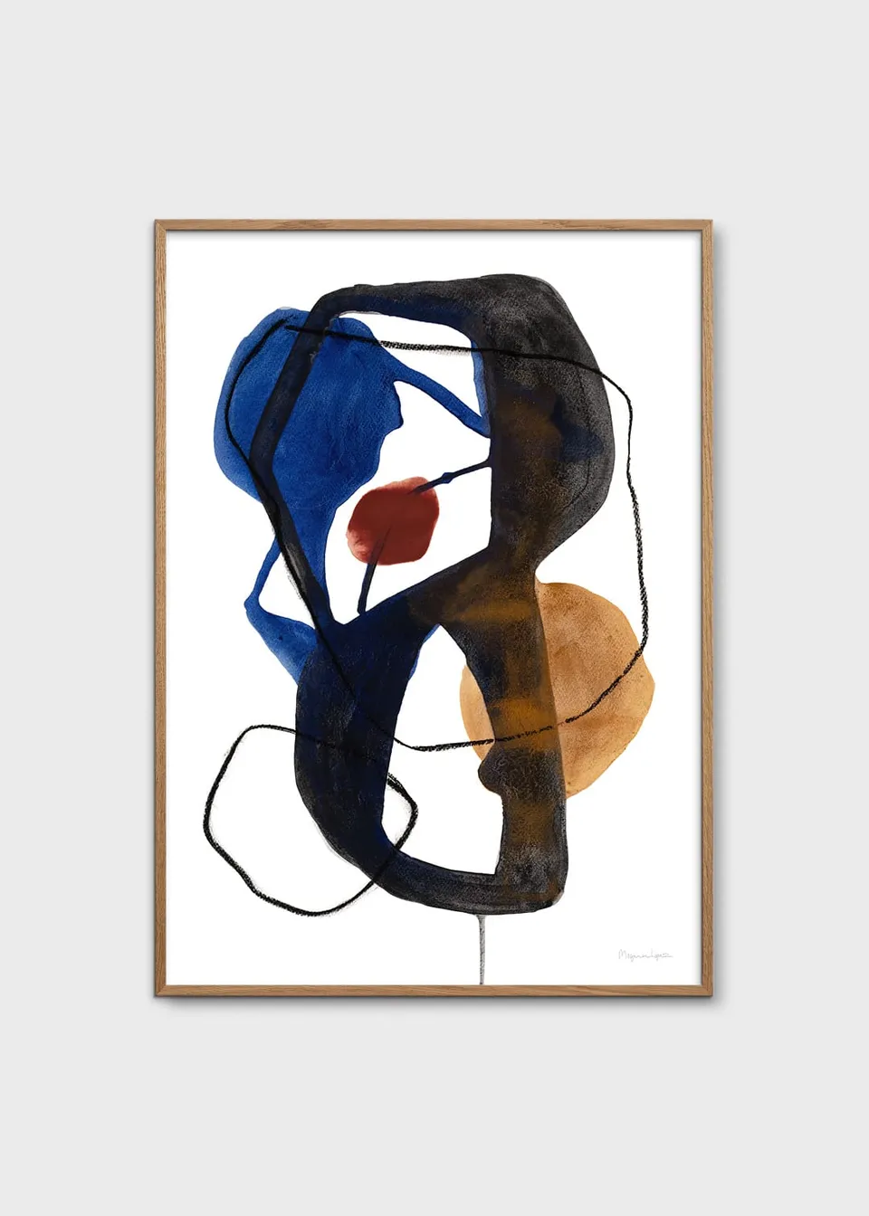 The Poster Club Link Kunstdruck A4 abstrakt Beige-Blau
