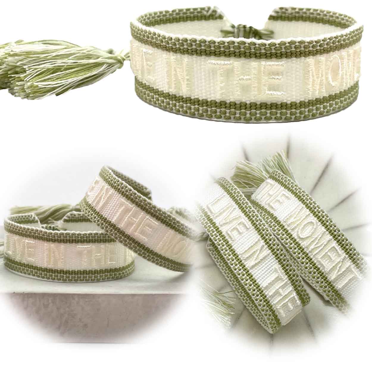LS-LebenStil Uhren & Schmuck Armband Live in the Moment weiß-grün