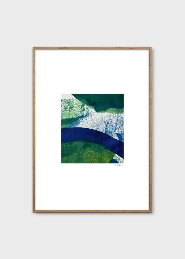 The Poster Club Green 01 Poster A4 grün-blau abstrakt