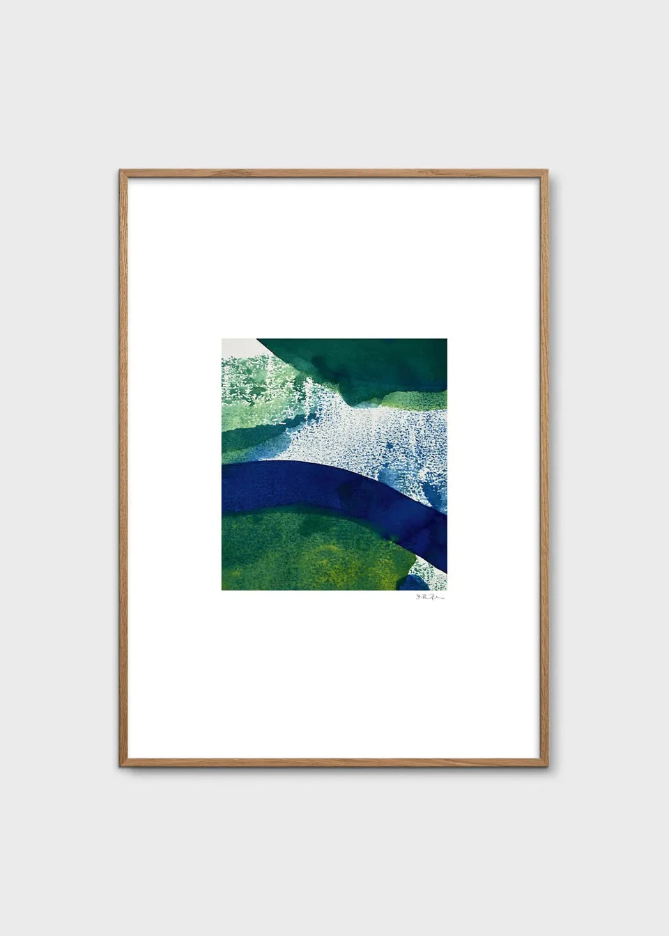 The Poster Club Green 01 Poster A4 grün-blau abstrakt