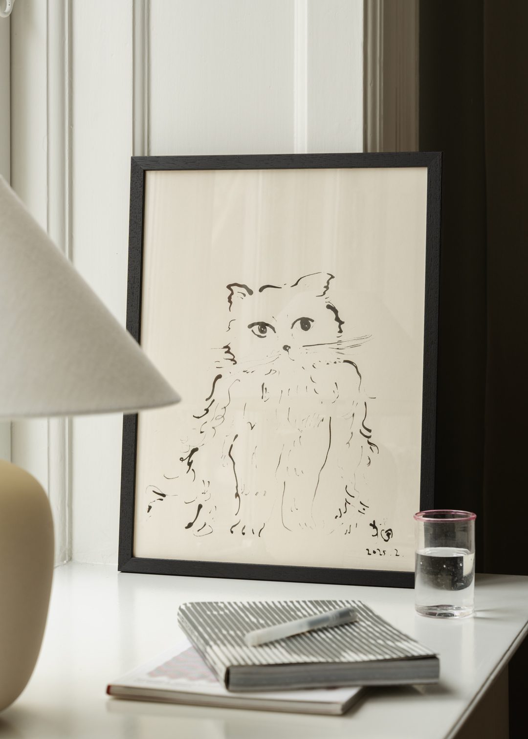 The Poster Club Art Prints Cat Poster 30x40 cm beige