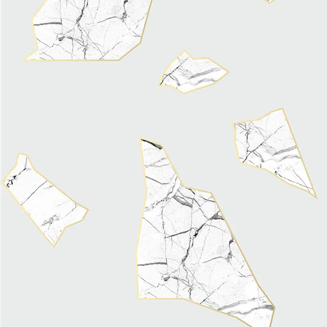 Mineheart Marble Fragment Tapete Weiß 52cm x 10m Marmor