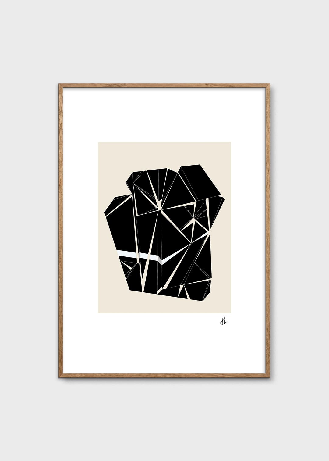 The Poster Club Cliff Kunstdruck 50x70 cm beige schwarz