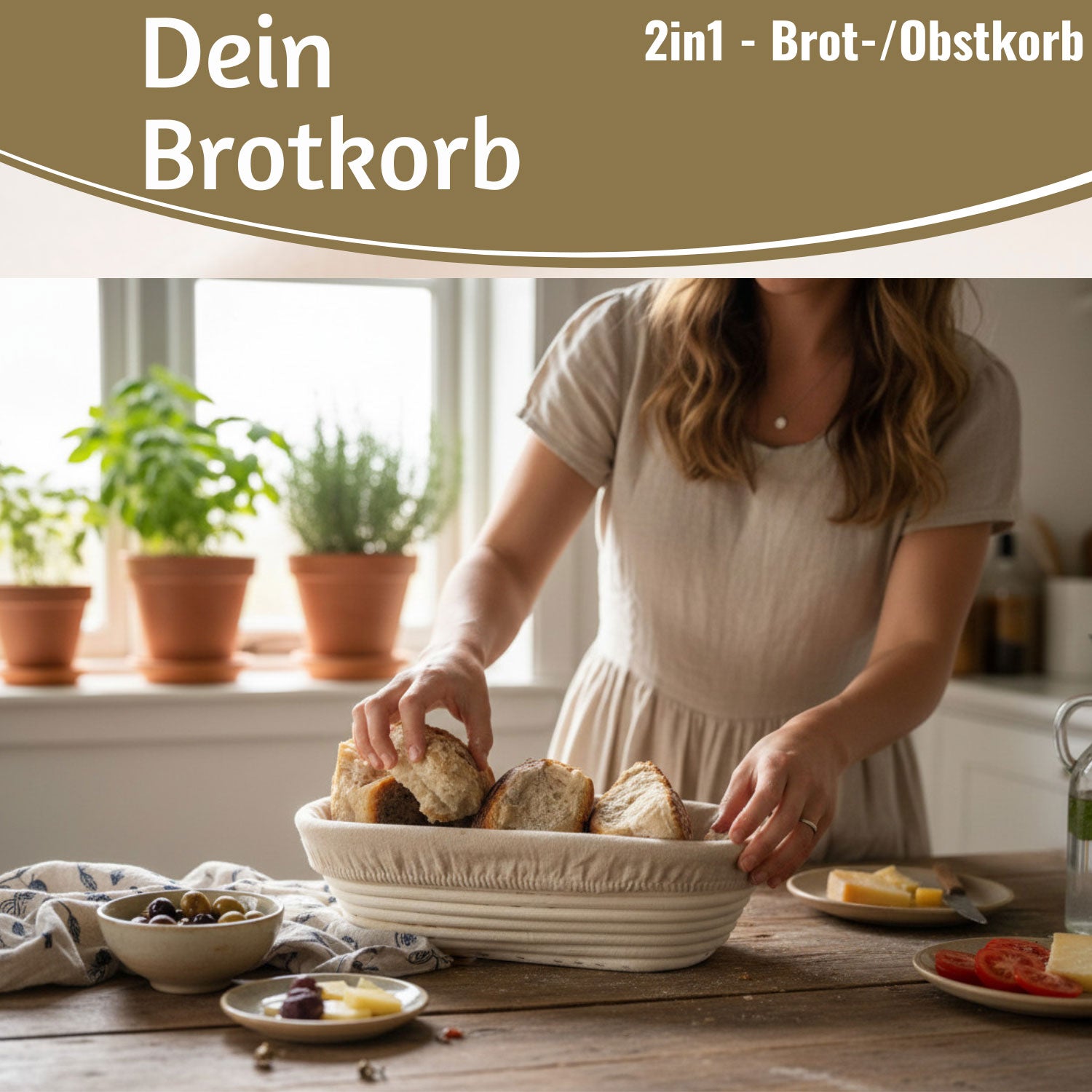 LS-LebenStil Küche & Haushalt Gärkörbchen Peddigrohr oval 35cm