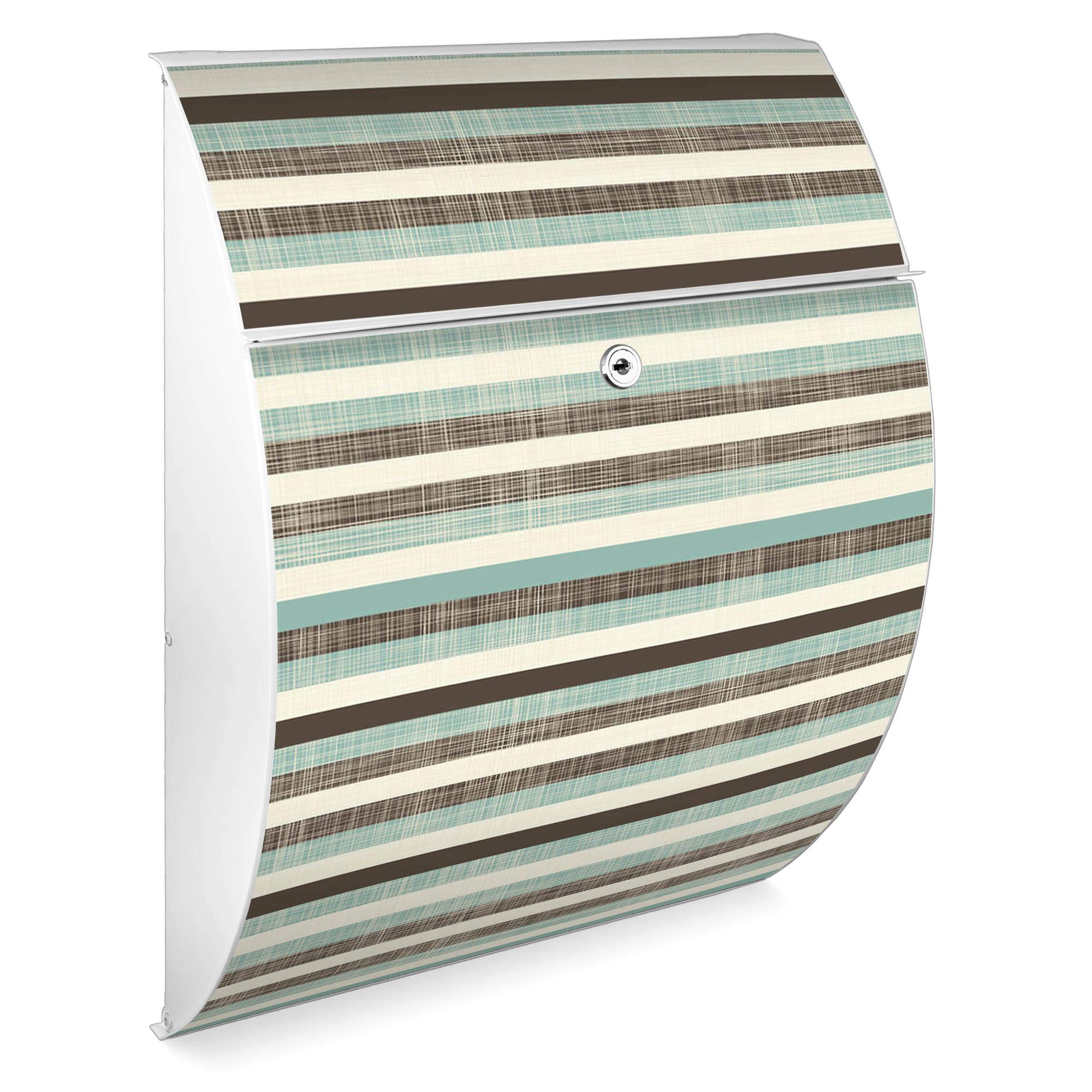 Banjado Riviera Textile Streifen Briefkasten Anthrazit