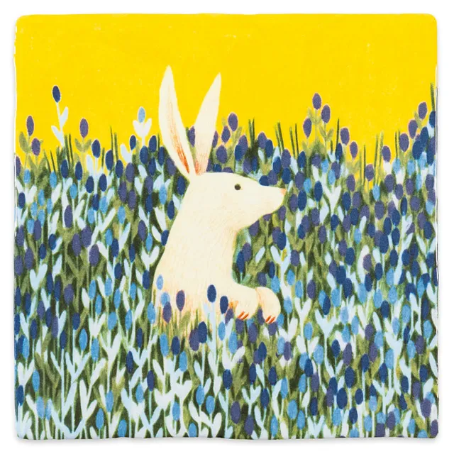 Storytiles Delft Blue The observer Fliese 10x10 cm Hase