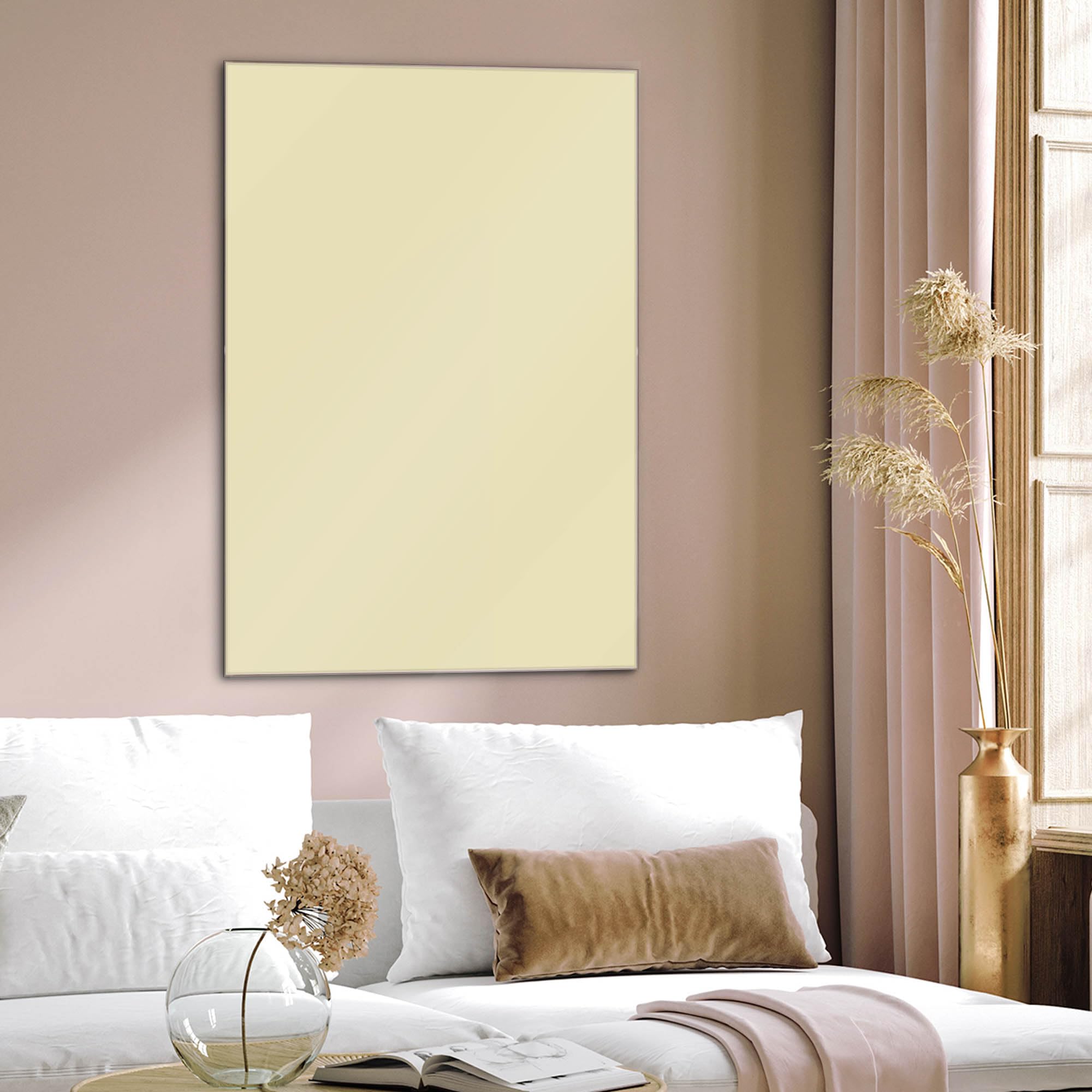 Banjado Magnettafel 90x60 cm Glas Magnettafel Beige beschreibbar