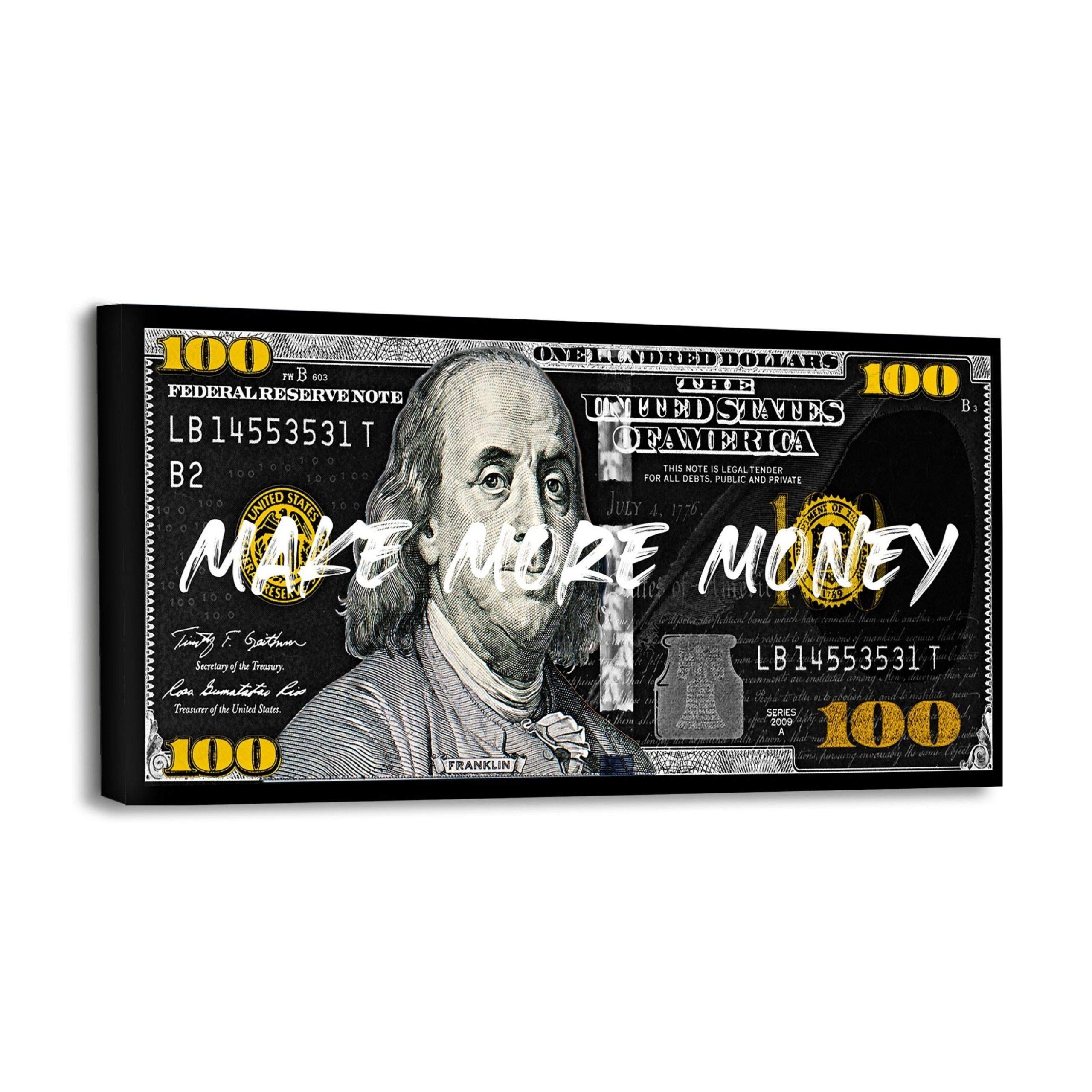 Hustling Sharks Make More Money Leinwandbild 60x30cm Büro