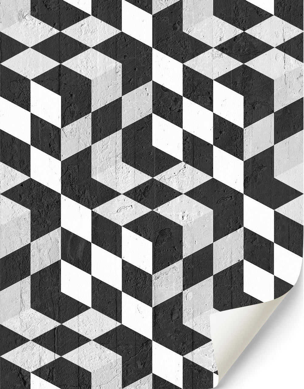 Mineheart Black Geometric Cubes Tapete A3 Muster schwarz
