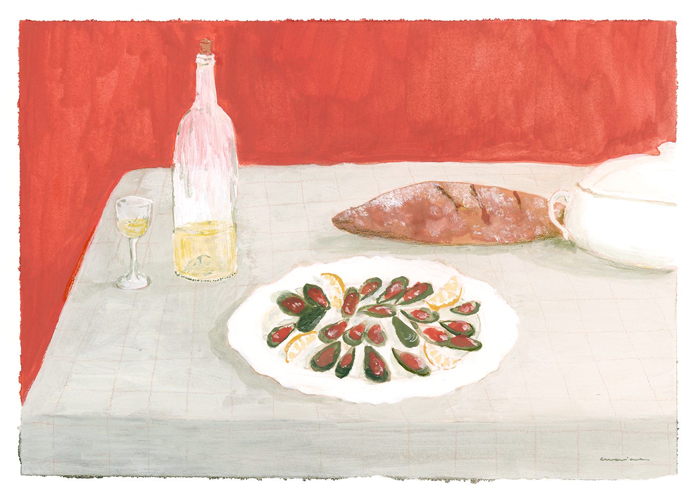 The Poster Club Art Prints Bodegón con Mejillones Poster 50x70