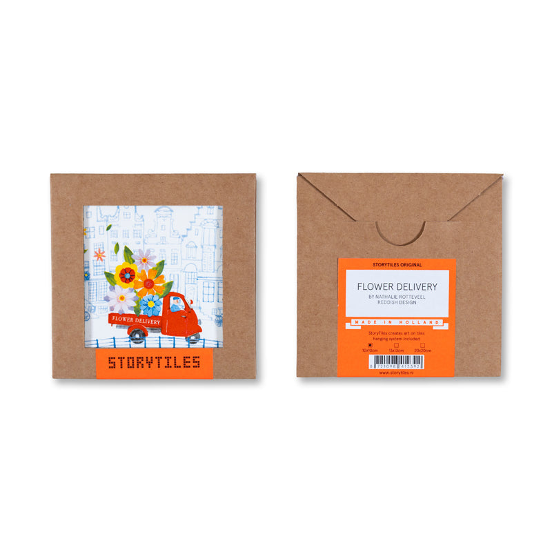 StoryTiles Delft Blue Flower Delivery Fliese 10x10 cm