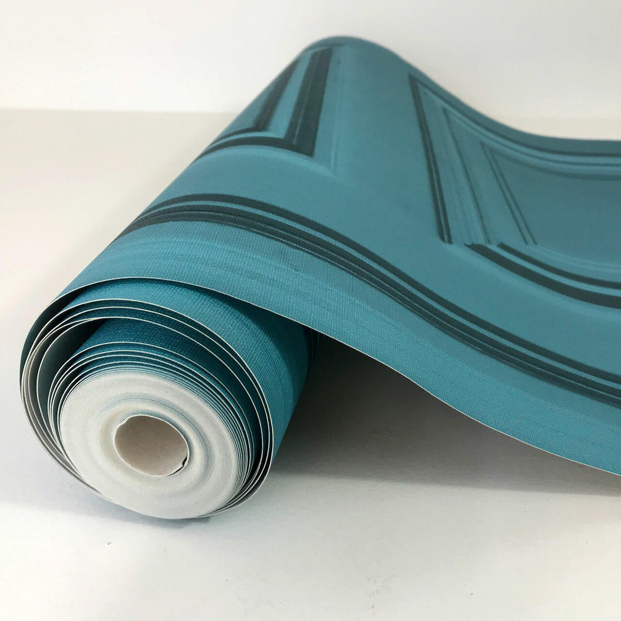 Mineheart Wallpaper Teal Panelling Tapete petrol Paneel