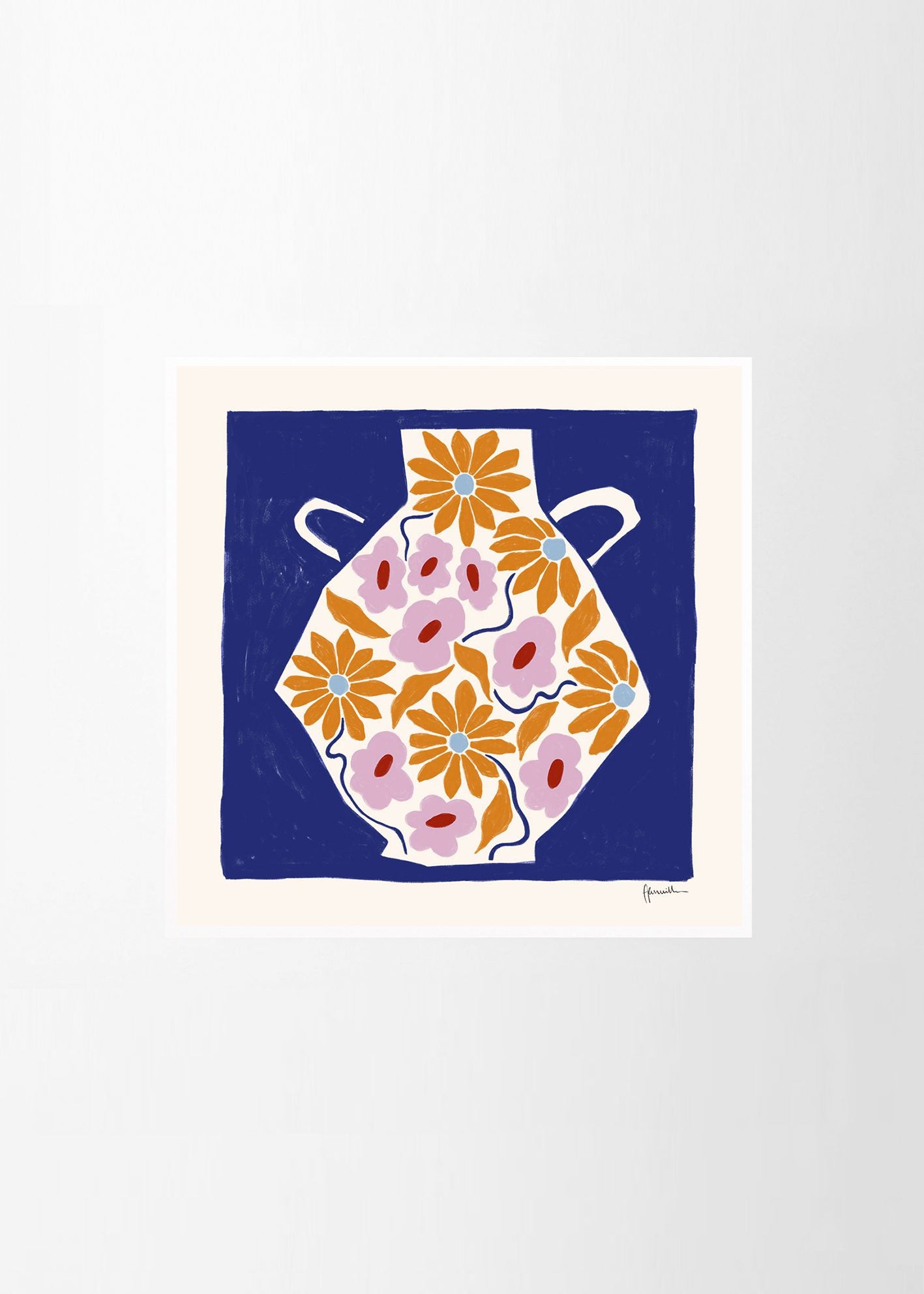 The Poster Club Art Prints Sunflower Vase Poster 50x50 cm blau