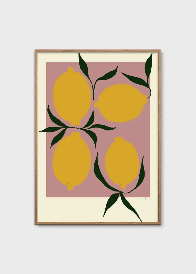 The Poster Club Pink Lemon Kunstdruck A4 rosa