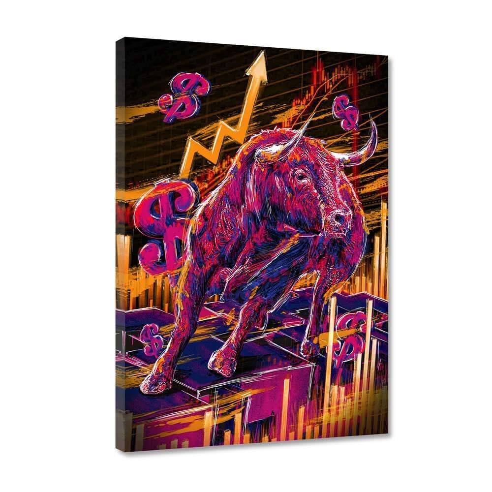 Hustling Sharks Graffiti Bitcoin Leinwand 30x40 cm Bild