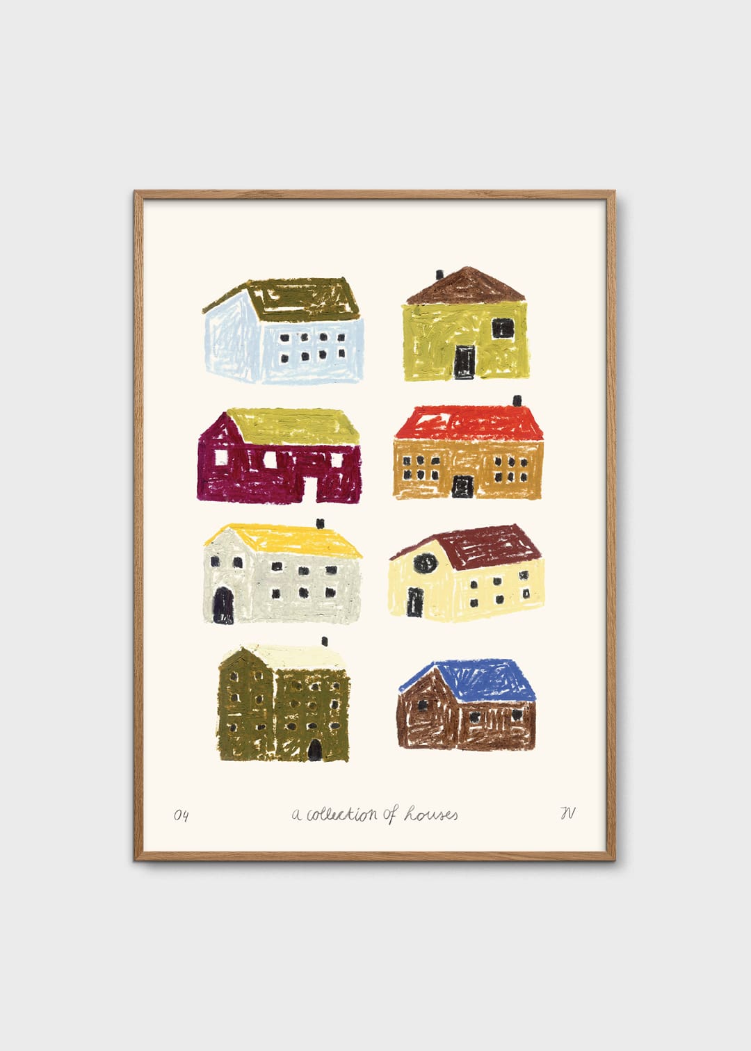 The Poster Club Art Prints A Collection of Houses Poster A4 bunt