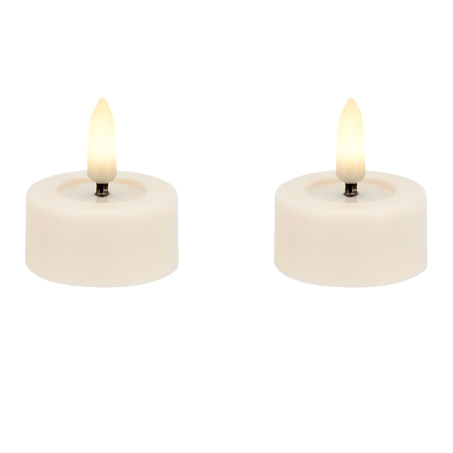 LS-LebenStil Ribe LED Teelichter Creme 4,5cm 2er Set Echtwachs