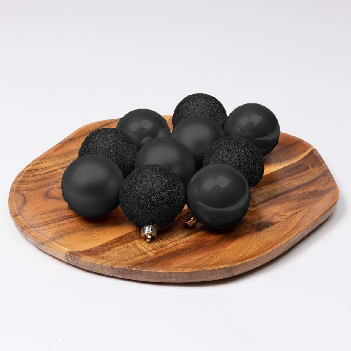 LS-LebenStil Christbaumkugeln Schwarz 30er Kunststoff 4-6cm