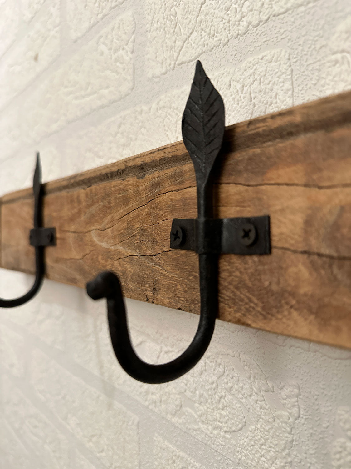 LS-LebenStil Vintage Wand-Garderobe 60cm Fundholz braun