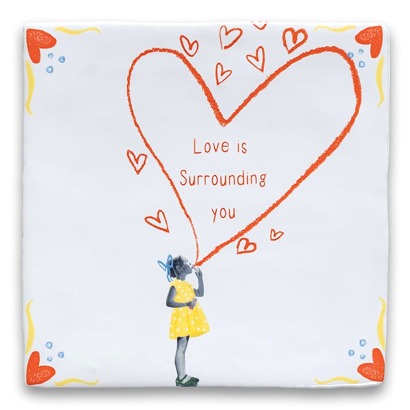 Storytiles Delft Blue Spread love Wandfliese 10x10 Herz Text